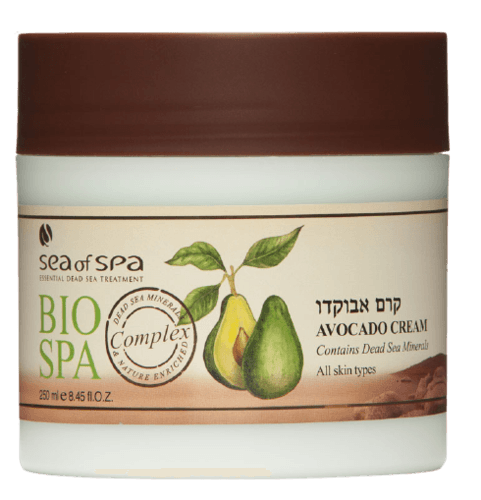 קרם על בסיס פרי האבוקדו | לעור הפנים והגוף | מכיל 250 מל | מכיל ויטמינים AE ושמן זית | ביו ספא | BIO SPA