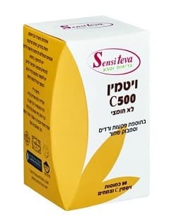 ויטמין C500 | לא חומצי | פקעות ורדים וסמבוק שחור | תוסף תזונה | מכיל 90 כמוסות | סנסי טבע | Sensi Teva