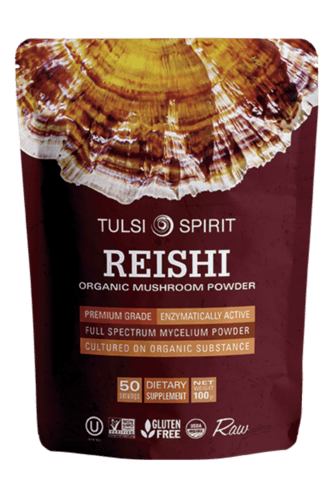 ריישי | אבקת תפטיר פטריות אורגניות | 100 גרם | טולסי ספיריט TULSI SPIRIT פוקה | PUKKA
