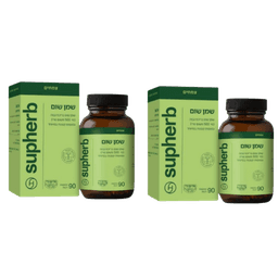 מבצע זוגי | כמוסות שום | ריכוז גבוה של שום במינון של 12 מג | מכיל 180 כמוסות | סופהרב | SUPHERB