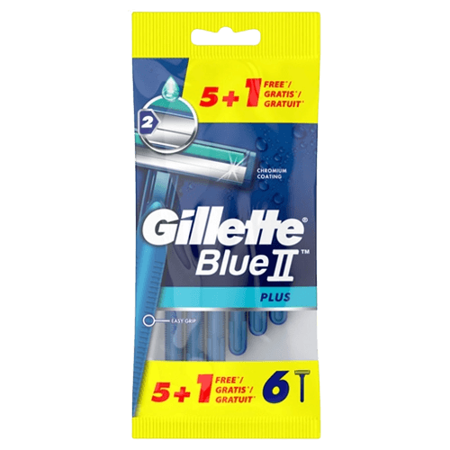 גילט בלו 2 | פלוס | מכיל 6 סכיני גילוח גילט | Gillette