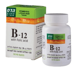 ויטמין B12 | עם חומצה פולית | 120 טבליות מציצה | תת לשוניות | בטעם פירות | פלוריש הדס | Floris Hadas