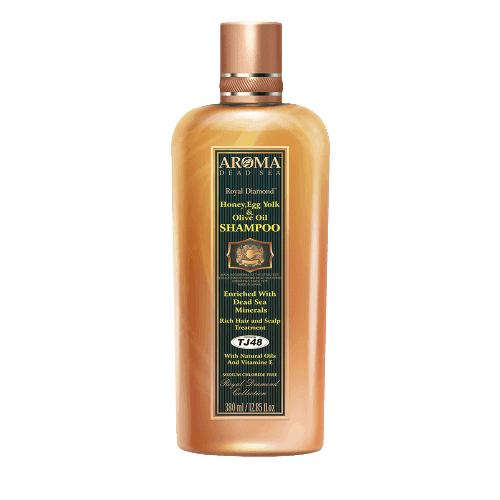 שמפו דבש חלמונים ושמן זית | מועשר במינרלים מים המלח | מכיל 380 מל | ארומה דד סי | Aroma Dead Sea