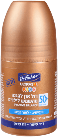 רול און | להגנה מהשמש לילדים | SPF 50 | עמיד במים | דר פישר | Dr Fischer