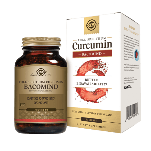 כורכומין ספקטרום בקומיינד CURCUMIN BACOMIND | מכיל 60 כמוסות | סולגאר | Solgar