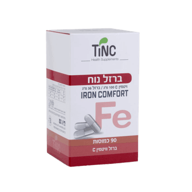 ברזל נוח | Iron Comfort | מכיל 90 כמוסות | ויטמין C | ברזל | תוסף תזונה | טינקטורה טק | Tinctura Tech