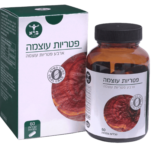 פטריות עוצמה | ארבע פטריות עוצמה | מכיל 60 טבליות צמחים | תוסף תזונה כשר | ברא צמחים | BARA