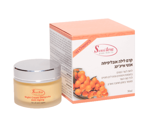 קרם לחות | קרם לילה | לפנים | אובליפיחה | מכיל 50 מל | סנסי טבע | Sensi Teva