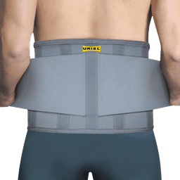 חגורת גב סגירה כפולה בצבע אפור | ITEM 078G אוריאל | מידה M | חגורת לאמבו LUMBO Belt אוריאל | URIEL