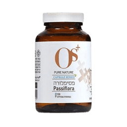 פסיפלורה | 100 כמוסות צמחים | Passiflora Incarnata | כשר מטעם בדץ | OS PURE NATURE | אוס טבע טהור