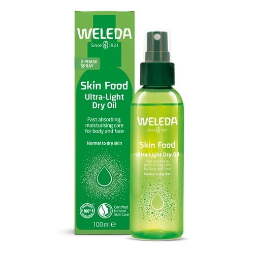 שמן אולטרה לייט לעור הפנים והגוף | סקין פוד | מכיל 100 מל | וולדה | Weleda