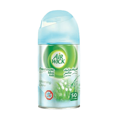מילוי למכשיר ספריי אוטומטי | בניחוח Morning Dew | מסייע בנטרול ריחות רעים | מכיל 250 מל | אר וויק | Air Wick
