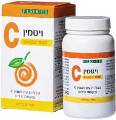 ויטמין סי BASIC 500 | מכיל 100 טבליות פלוריש הדס | Floris Hadas