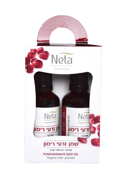 מארז זוגי | שמן זרעי רימון אורגני מבית נטע | מכיל 50 מל לבקבוק | מכיל ויטמינים מינרלים ועוד | נטע | NETA | רוקחות מהטבע