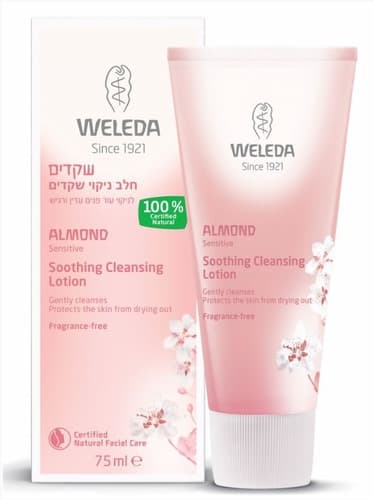 חלב ניקוי שקדים | לניקוי עור פנים עדין ורגיש ללא בושם | מכיל 75 מל | וולדה | Weleda