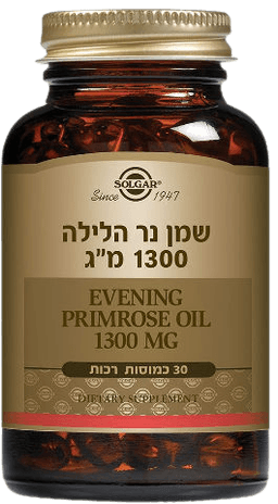 שמן נר הלילה | במינון 1300 מג | מכיל 30 כמוסות רכות סולגאר | Solgar