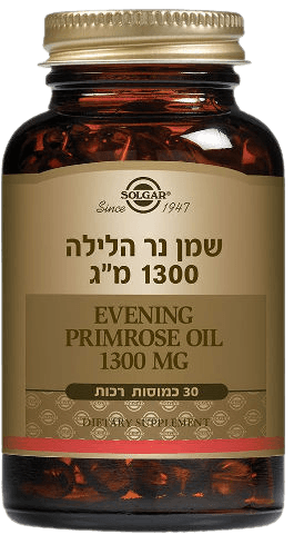 שמן נר הלילה | במינון 1300 מג | מכיל 30 כמוסות רכות סולגאר | Solgar