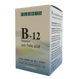 ויטמין B12 | בתוספת חומצה פולית | מכיל 100 טבליות | פלוריש הדס | Floris Hadas