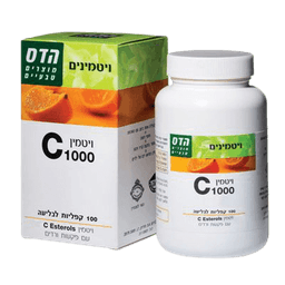 ויטמין C 1000-לבליעה | ויטמין C בריכוז גבוה | מכיל 100 טבליות פלוריש הדס | Floris Hadas