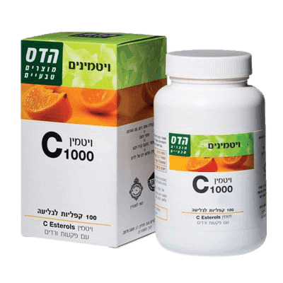 ויטמין C 1000-לבליעה | ויטמין C בריכוז גבוה | מכיל 100 טבליות פלוריש הדס | Floris Hadas