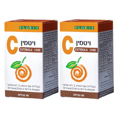 ויטמין C | לא חומצי | אסטרול 1200 מג | מבצע זוגי | מכיל 60 טבליות | פלוריש הדס | Floris Hadas