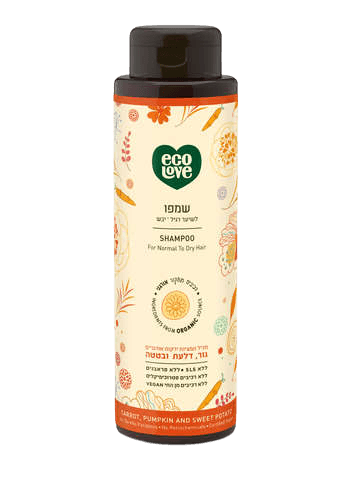 שמפו לשיער רגיל עד יבש | גזר דלעת ובטטה | מכיל 500 מל | אקולאב | EcoLove