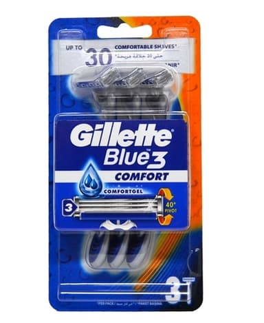 גילט בלו 3 קומפורט | 3 סכיני גילוח | Gillette Blue 3 COMFORT | גילט | Gillette