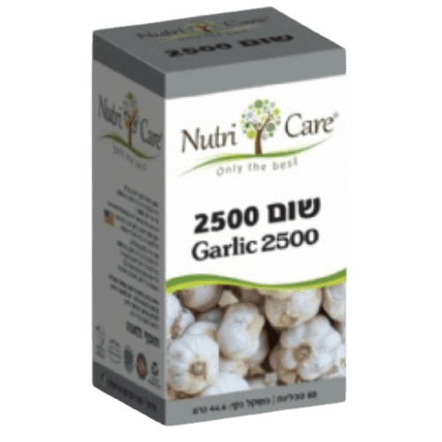 שום 2500 | Garlic 2500 | מכיל 60 כמוסות | נוטרי קר | Nutri Care