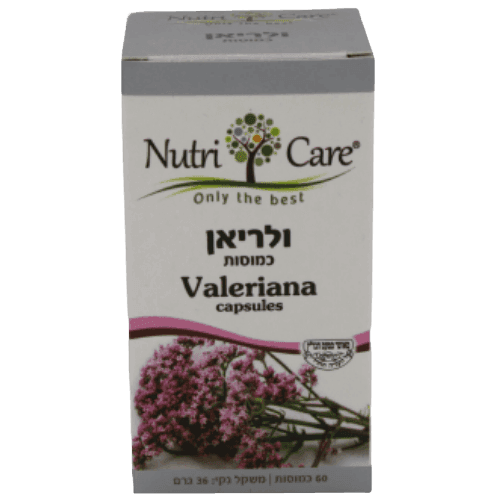ולריאן | 500 מג | מכיל 60 כמוסות | נוטרי קר | Nutri Care