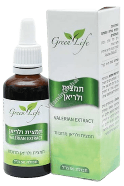טיפות ולריאן | מכיל 50 מל מיצוי צמחי | גרין לייף | Green Life