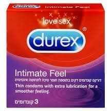 Intimate Feel | קונדומים דקים | בתוספת חומר סיכה | 3 יח | Durex דורקס | Durex