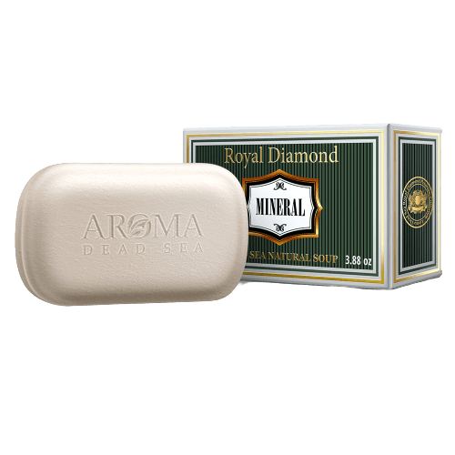 ארומה | סבון טבעי מינרלי | 110 גרם | על בסיס מינרלים מים המלח | ארומה דד סי | Aroma Dead Sea