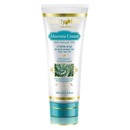 קרם אלוורה | מכיל 180 מל | מרכך את העור | מכיל תמצית קמומיל ויטמינים A ו-E | ביוטי לייף | Beauty Life