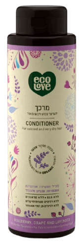 מרכך לשיער צבוע ויבש מאוד | אוכמניות ענבים ולבנדר | מכיל 500 מל | אקולאב | EcoLove