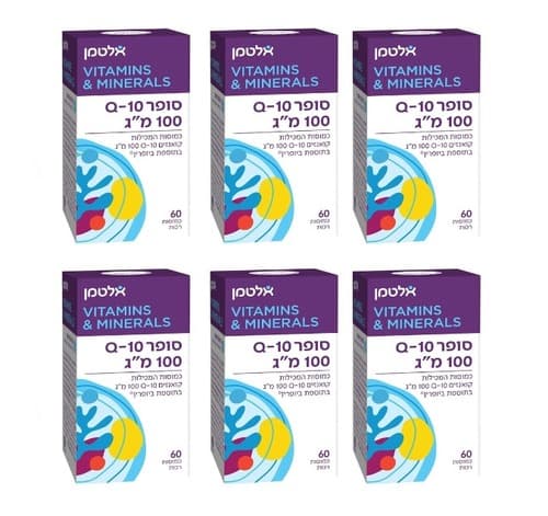 מבצע שישייה - סופר Q-10 במינון 100 מג | מכיל סהכ 360 כמוסות רכות | בתוספת ביופרין | אלטמן | ALTMAN