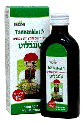 טננבלוט | סירופ עם תמציות צמחים | מהיער השחור | תוסף תזונה | מכיל 100 מל | הובנר טננבלוט | Hubner Tannenblut