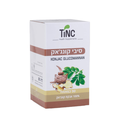סיבי קונגאק | KONJAC GLUCOMANNAN | מכיל 90 כמוסות | טינקטורה טק | Tinctura Tech