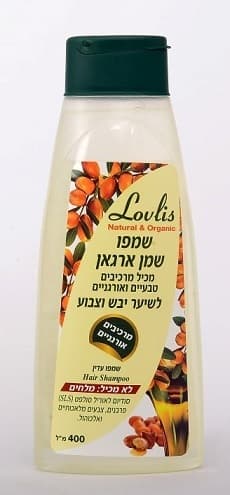 שמפו שמן ארגאן | 400 מל | לשיער יבש וצבוע | שמפו עדין ללא מלחים | L0VLIS | לאבליס | Lovlis