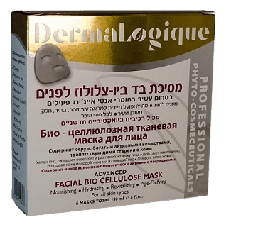 מסכת בד | ביו-צלולוז לפנים | מכיל 180 מל | לכל סוגי העור | דן פארם | Dan Pharm