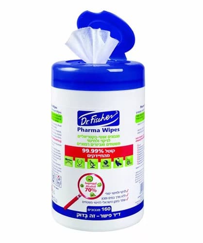 פארמה וויפס | מגבונים לניקוי ולחיטוי משטחים ואביזרים רפואיים | מכיל 160 מגבונים דר פישר | Dr Fischer