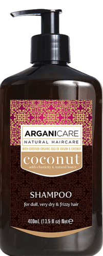 שמפו קוקוס לשיער יבש מאוד ופגום למראה חלק וזוהר - 400 מל ארגני קר | ARGANICARE