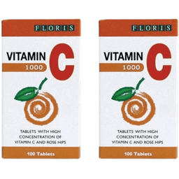 מבצע זוג | ויטמין C1000 | מכיל 100 טבליות לבליעה | ריכוז גבוה | בתוספת פקעות ורדים | כשר | פלוריש הדס | Floris Hadas