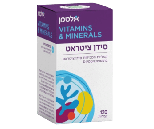 סידן ציטראט | בתוספת ויטמין D | מכיל 120 קפליות | אלטמן | ALTMAN