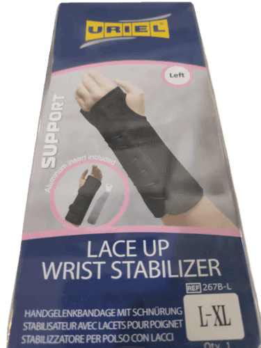 מייצב לשורש כף היד עם שרוכים | יד שמאל | ITEM 267LB | מידה L-XL | אוריאל אוריאל | URIEL
