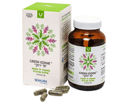 יוד ירוק | Green Iodine | אצת אלוורה עם יוד | מכיל 60 כמוסות | סיקורה | SEAKURA