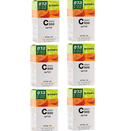 ויטמין C-500 לבליעה | בתוספת פקעות ורדים | 600 טבליות | מבצע שישייה | פלוריש הדס | Floris Hadas