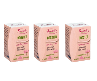 BOOSTER קולגן | ביוטין וחומצה היאלורונית | כל יחידה מכילה 60 כמוסות | שלישייה | סנסי טבע | Sensi Teva