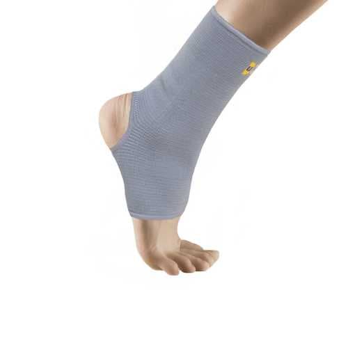 מגן קרסול אלסטי איכותי נעים למגע מתאים לשימוש יומיומי המסייע בהקלה בכאבים והורדת נפיחות בקרסול | צבע אפור | מידה S אוריאל | URIEL