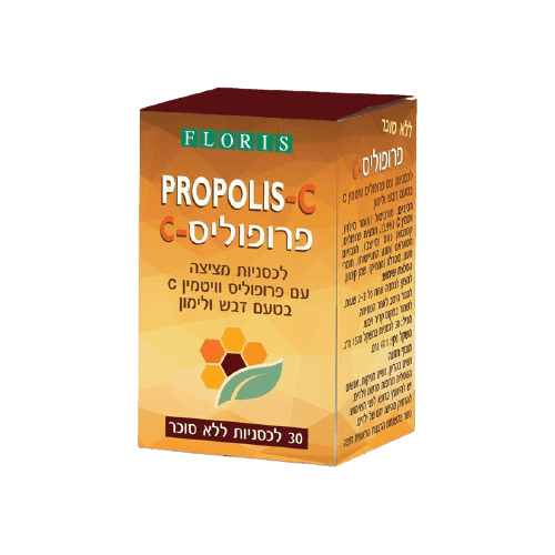 פרופוליס C | לכסניות מציצה | פרופוליס וויטמין C | בטעם דבש ולימון | 30 לכסניות | ללא סוכר פלוריש הדס | Floris Hadas