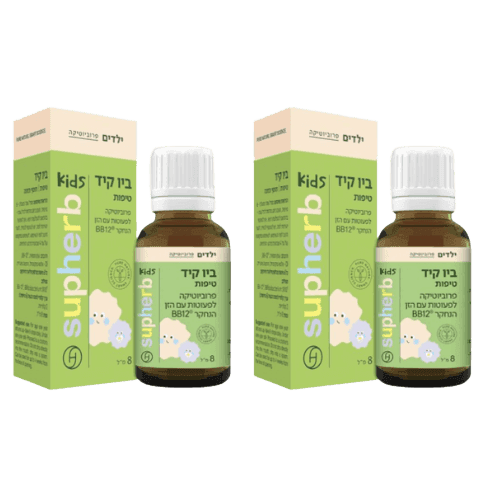 מבצע זוגי | ביוטיקיד | טיפות פרוביוטיקה לפעוטות | 8 מל | מבית סופהרב סופהרב | SUPHERB